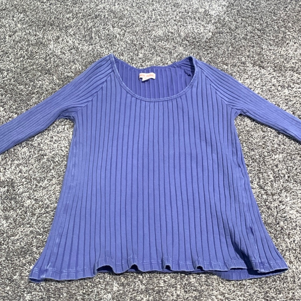 purple ribbed long sleeve